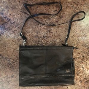 The Sak black leather crossbody tote